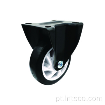 4 &quot;White PP Core Black PVC rodas rígidos